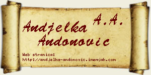 Anđelka Andonović vizit kartica